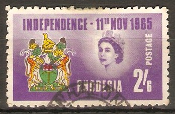 Rhodesia 1965 2s.6d Independence Stamp. SG358.